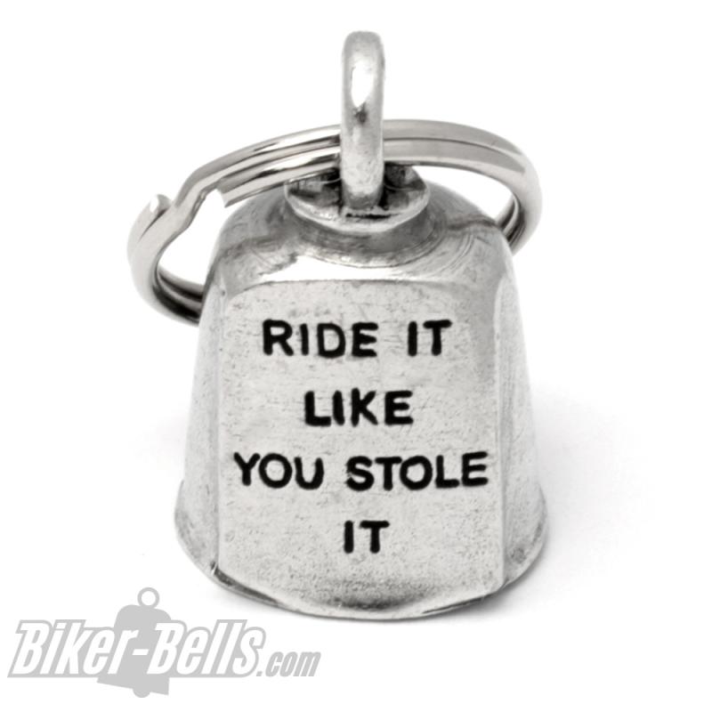 "Ride It Like You Stole It" Biker-Bell With Motorcycle Lucky Bell Gremlin Bell